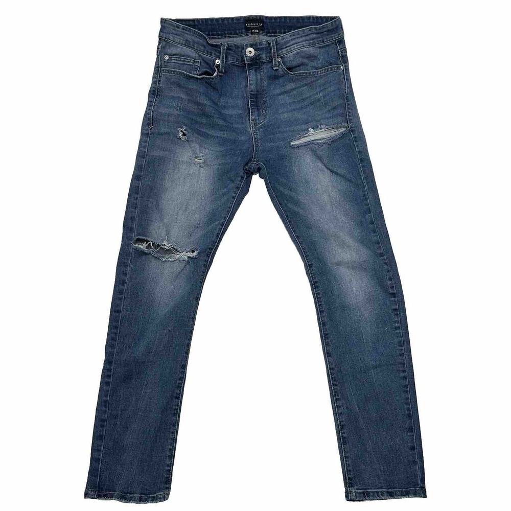 Request Premium Mens Jeans‎ Blue Size 34x 30 Destroyed Distressed Holes Denim